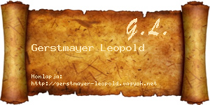 Gerstmayer Leopold névjegykártya